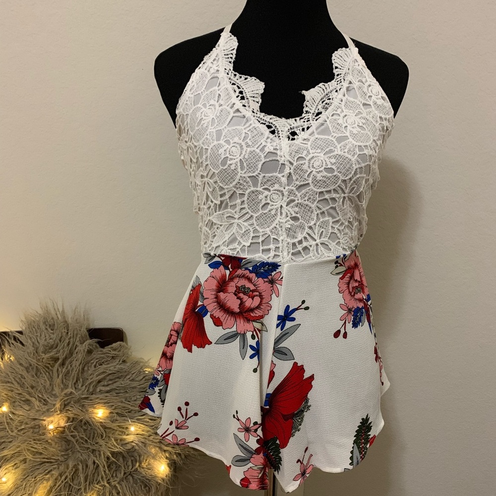 Lace Floral Romper